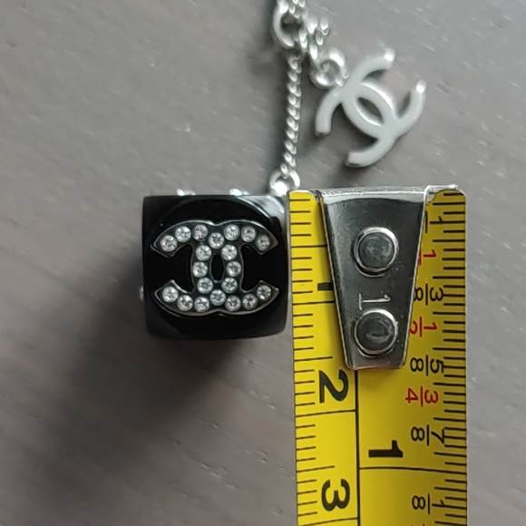 sold Chanel Crystal Lucky Die Silver Choker - Picture 7 of 7